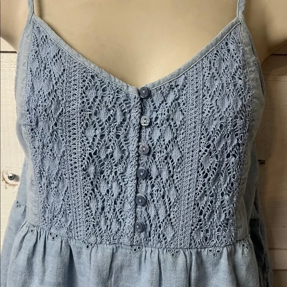 Levi's Light Blue Lace Mini Dress - Picture 2 of 6